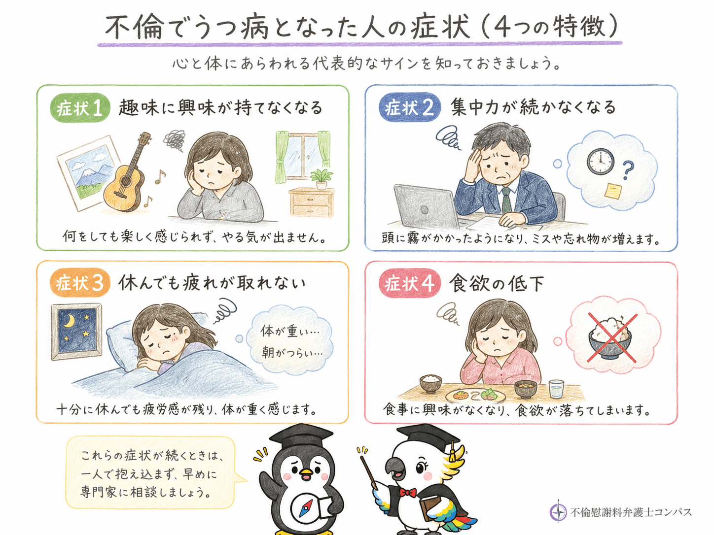 ３章　不倫でうつ病となった人の症状４つ